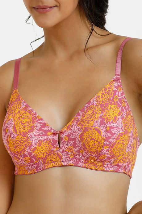 Zivame Twilight Bloom Double Layered Non Wired 3/4th Coverage T-Shirt Bra - Malaga Pt — image 4